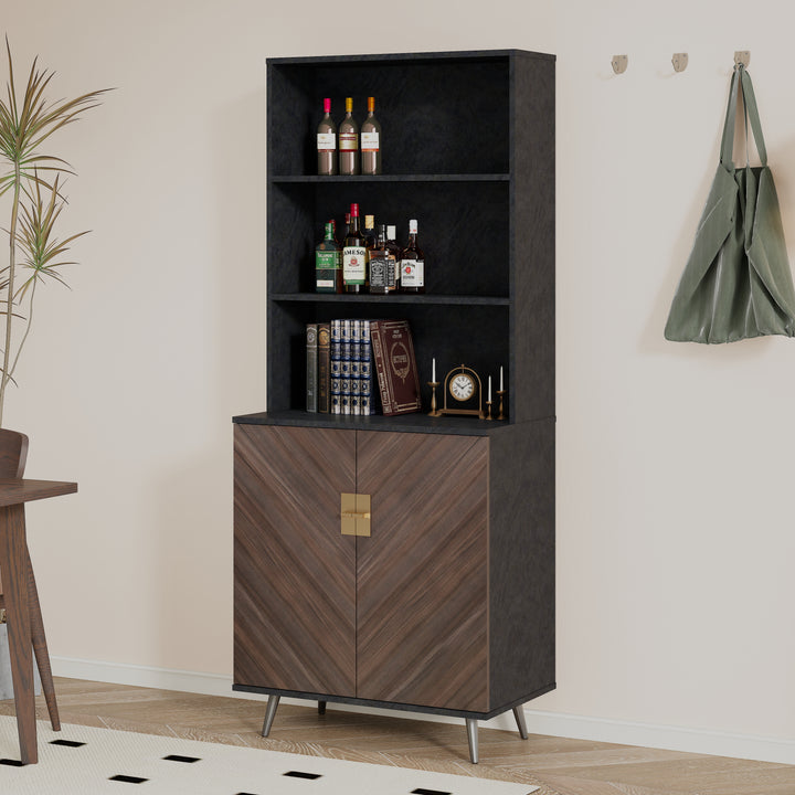 Accent Bar Cabinet with Doors and Storage for Living Room