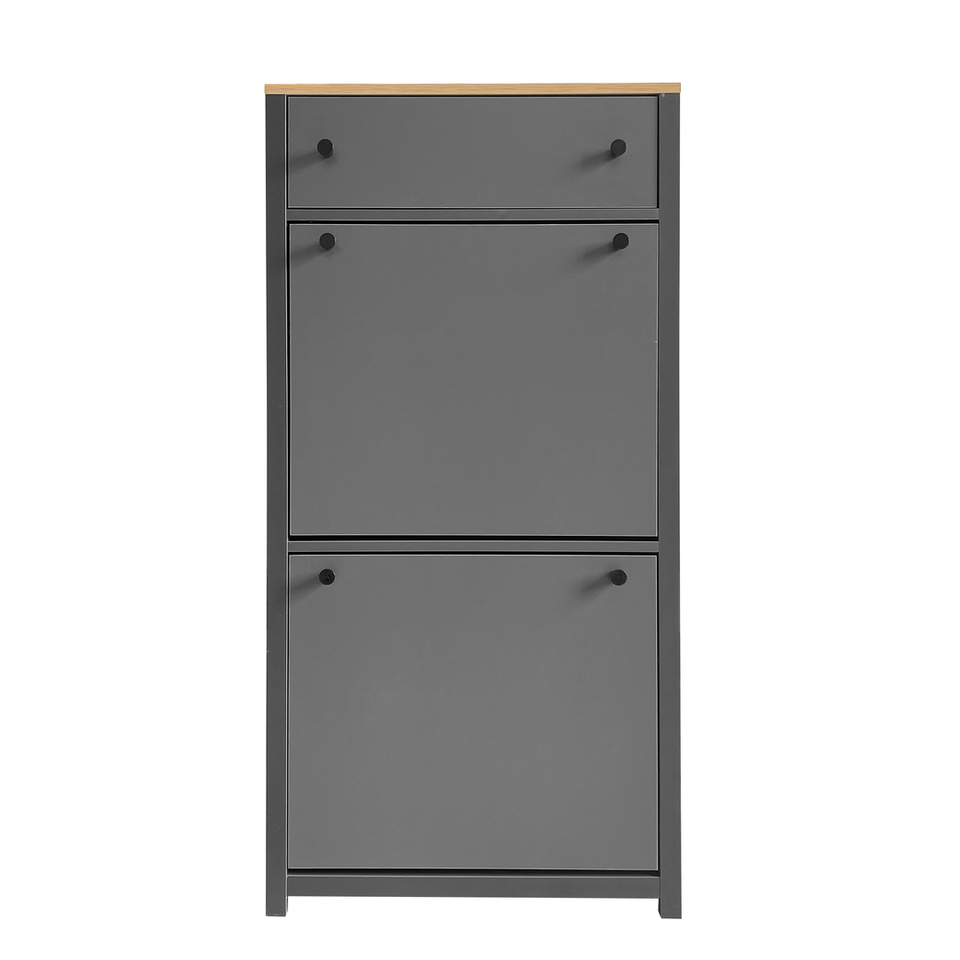 Top Shoe Cabinet with 2 Flip Drawers, Independent Shoe Rack