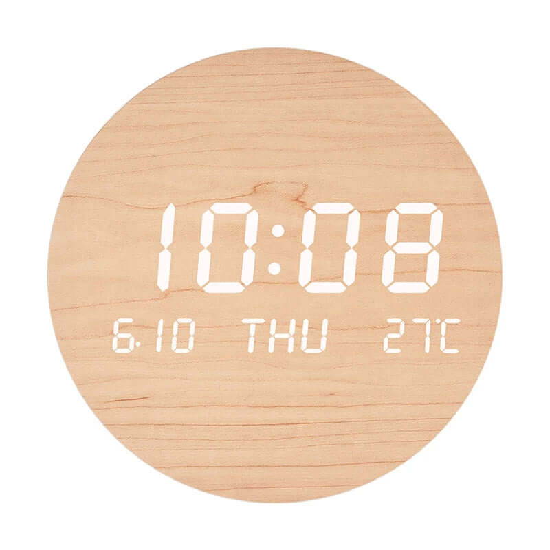 LED Digital Wall Clock w/ Temperature & Date Time Display