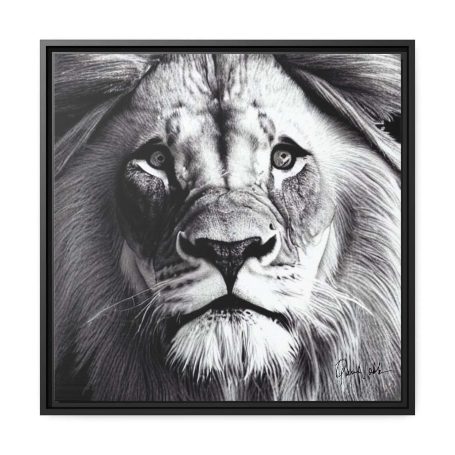 Lion's Face Canvas Wall Art Matte with Frame by QueenNoble