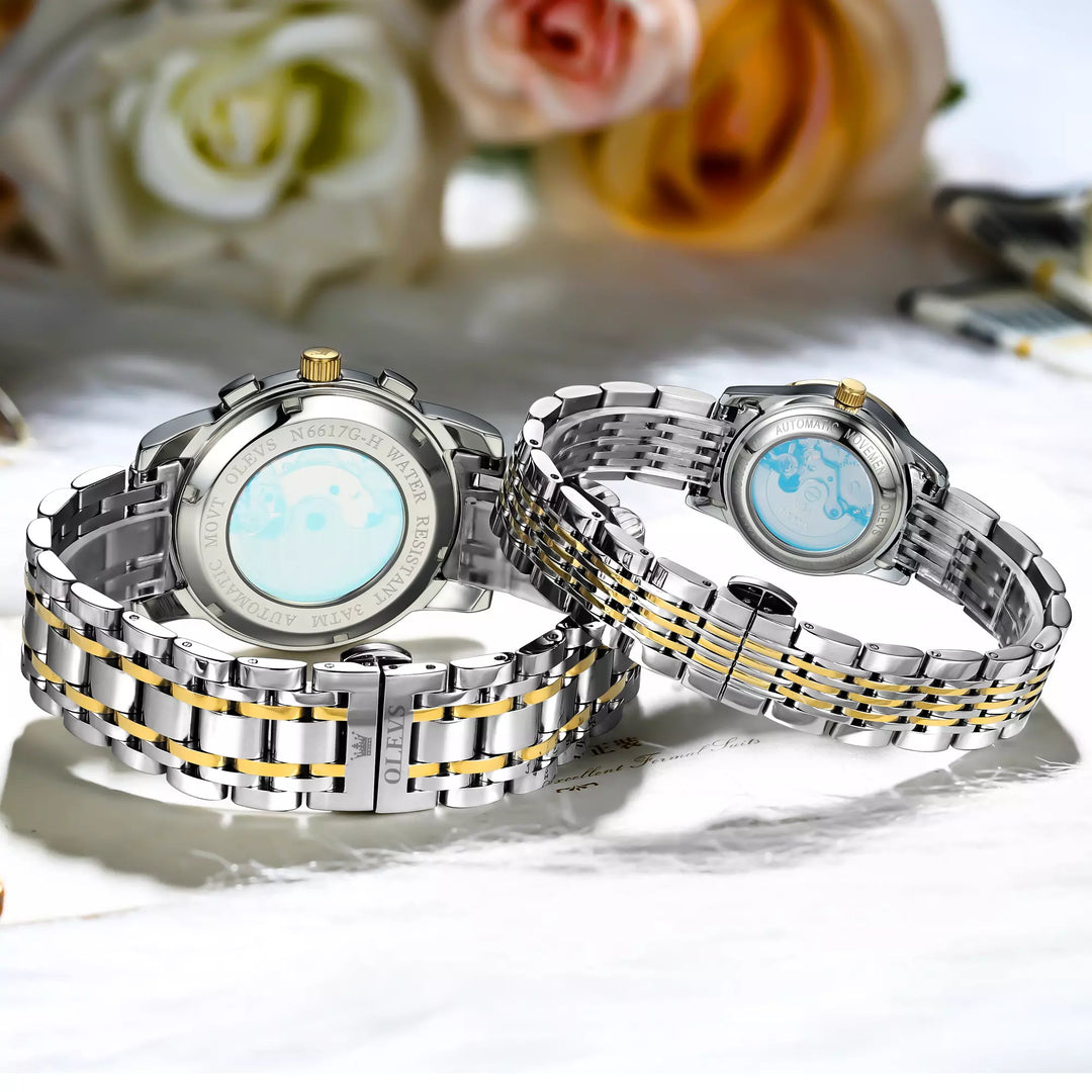 Set of 2 Casual Automatic Watches for Couples