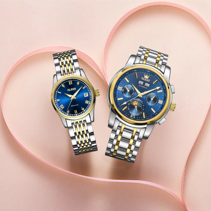 Set of 2 Casual Automatic Watches for Couples