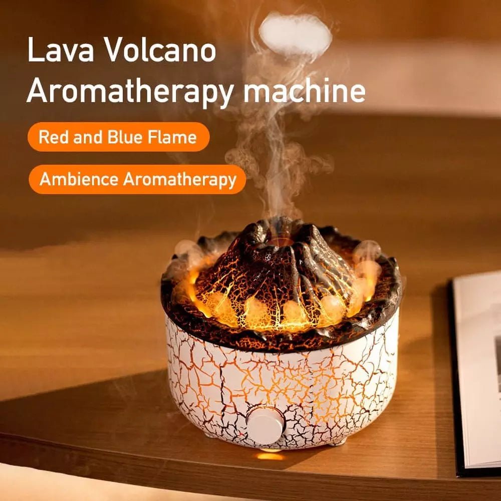 2-in-1 Humidifier and Diffuser w/ 3D Flame & Volcano Effect