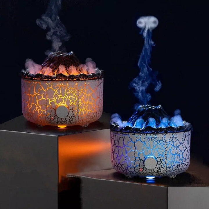 2-in-1 Humidifier and Diffuser w/ 3D Flame & Volcano Effect