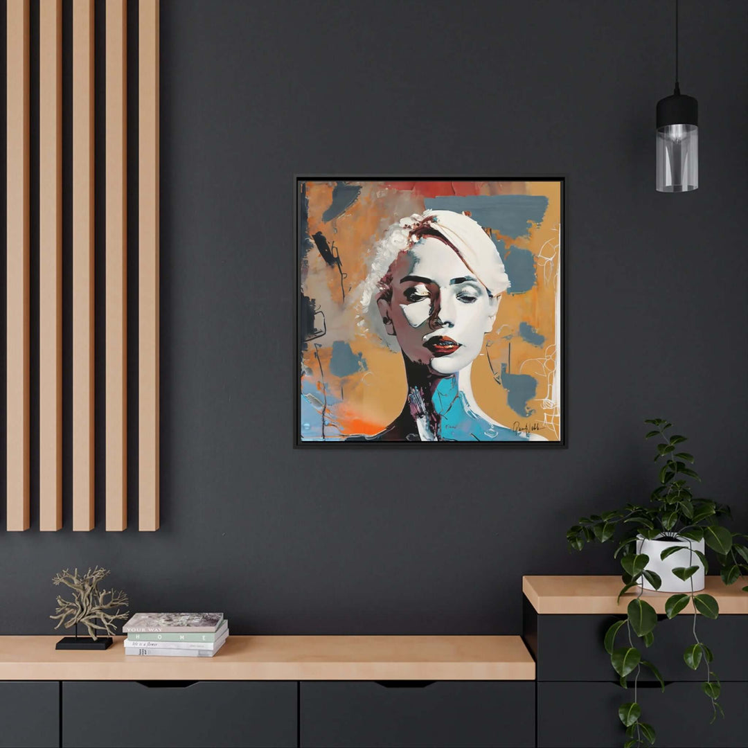 Woman Abstract Portrait - Canvas Wall Art with Frame by QueenNoble