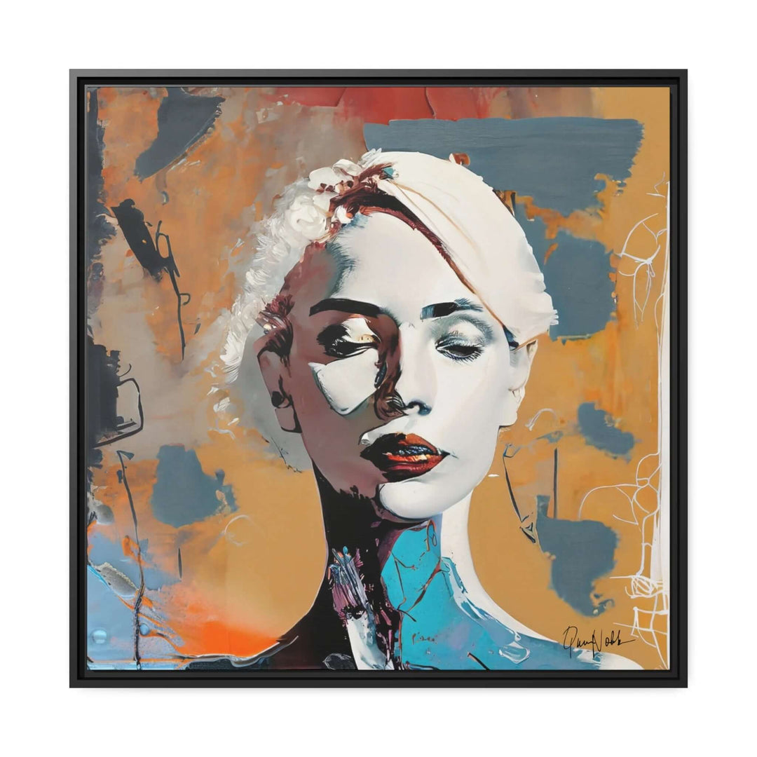 Woman Abstract Portrait - Canvas Wall Art with Frame by QueenNoble