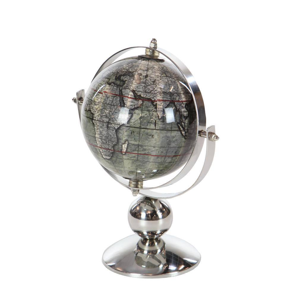 9" Silver Stainless Steel Decorative Globe