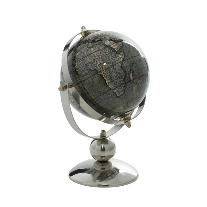 9" Silver Stainless Steel Decorative Globe