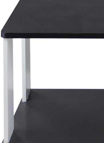 Furinno Coffee Table with Bin Drawer, Black, White