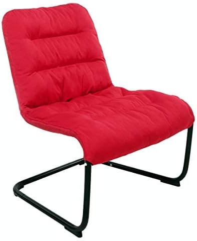 Durable Metal Modern Chair with Soft Cushion, Red