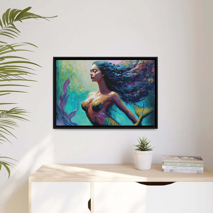 Mermaid Canvas Wall Art With Frame - By QueenNoble