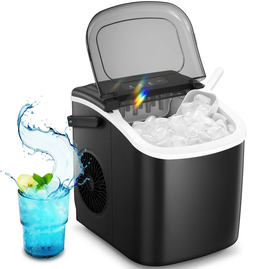 Portable Ice Maker: 26Lbs/24H, 9 Cubes in 6 Mins