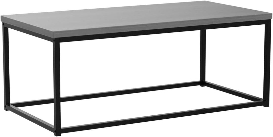 Modern Industrial Style Rectangular Coffee Table, Gray