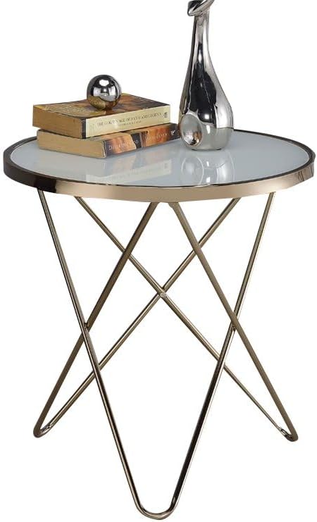 Rustic Round Coffee Table, Champagne