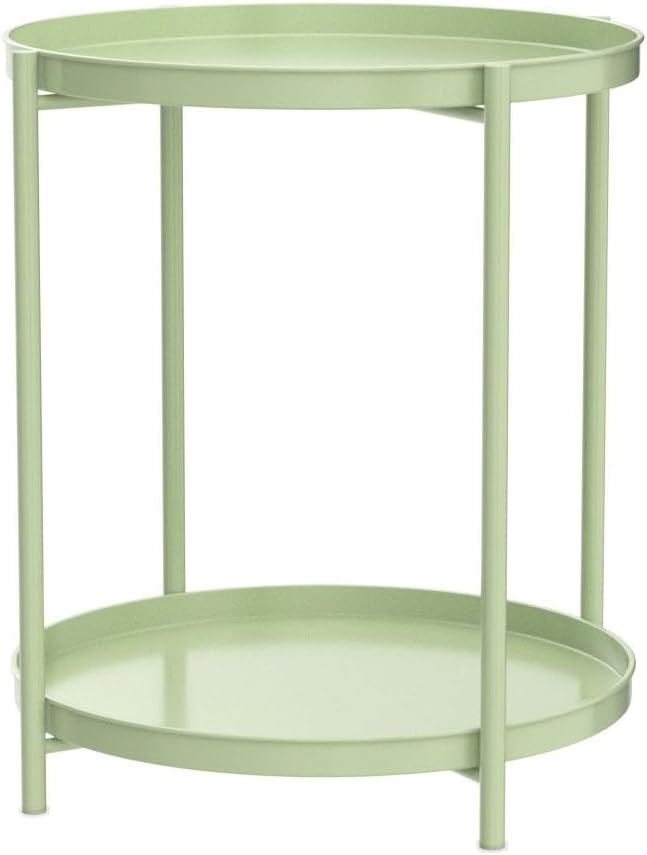 2 Tier End Table Metal Side Table Waterproof