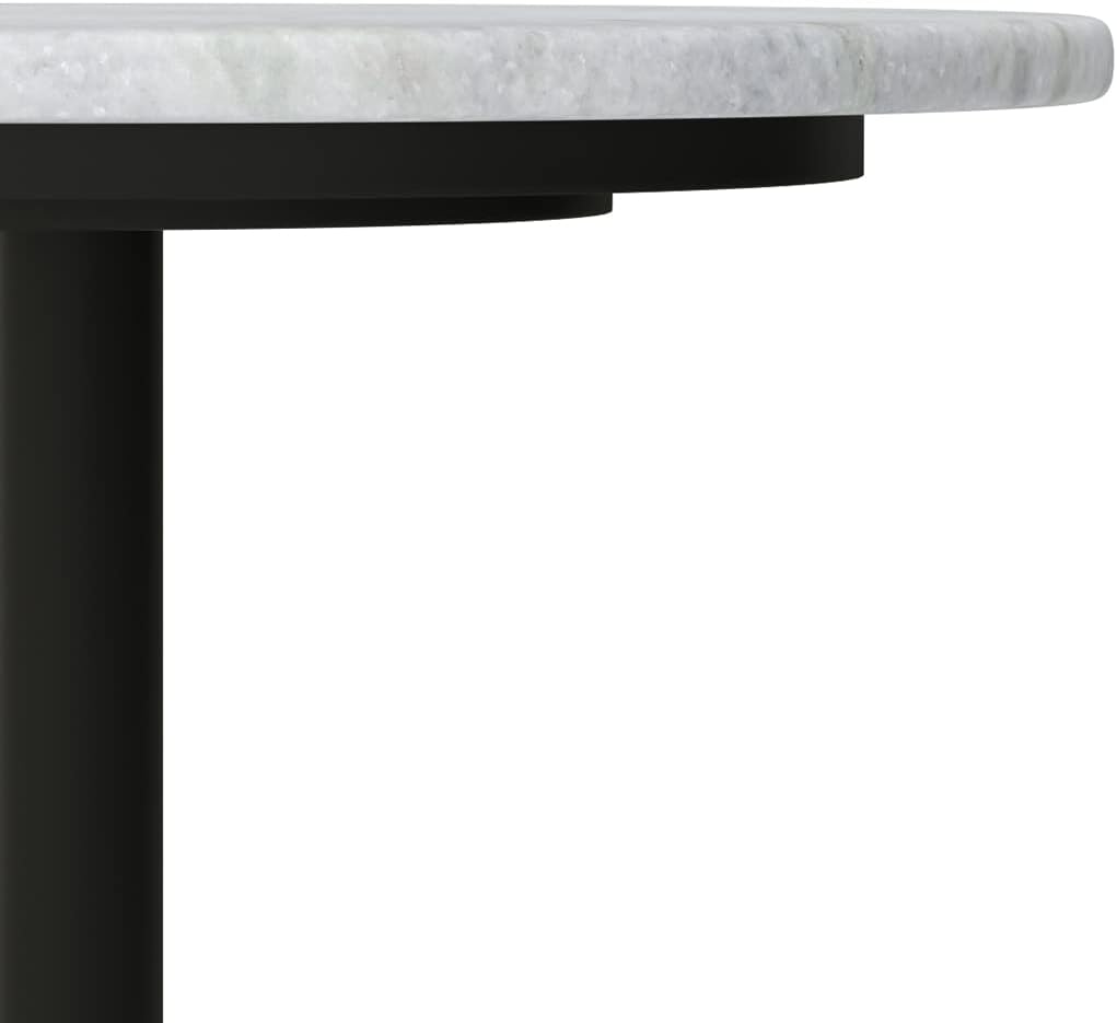 Evans Modern Metal Marble Side Table White