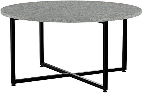 Household Essentials Round Coffee Table, Grey Slate