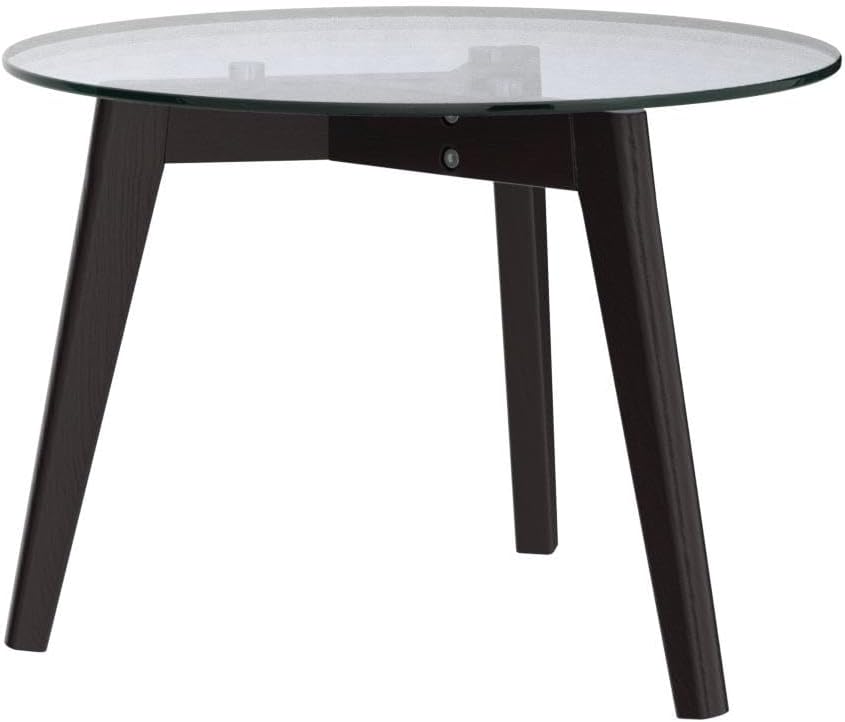 Round Tempered Glass End Table, Minimalist Mid Century Coffee Table