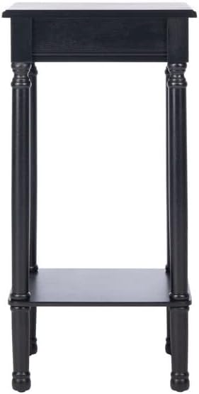 Home Collection Tinsley Black Square Bottom Shelf Round Accent Table