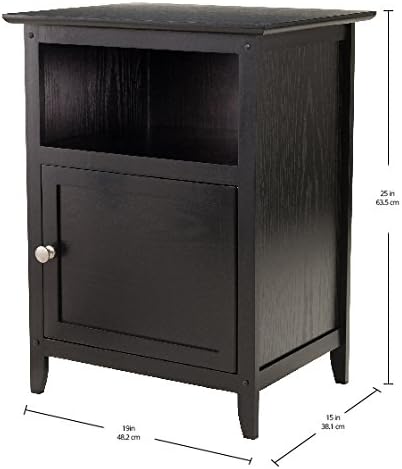 Wood Henry Accent Table, Black 19 inches