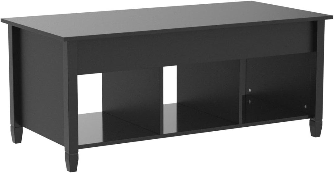 Lift Top Coffee Table with Hidden Compartment, 47.5 Inches, Black