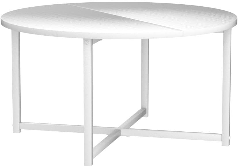 Small Round Coffee Table, Modern White