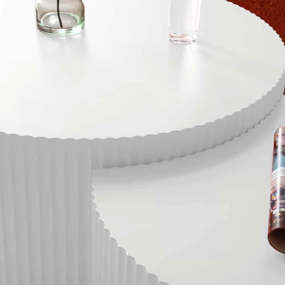 Modern Nesting Coffee Table Set, White Round End Tables