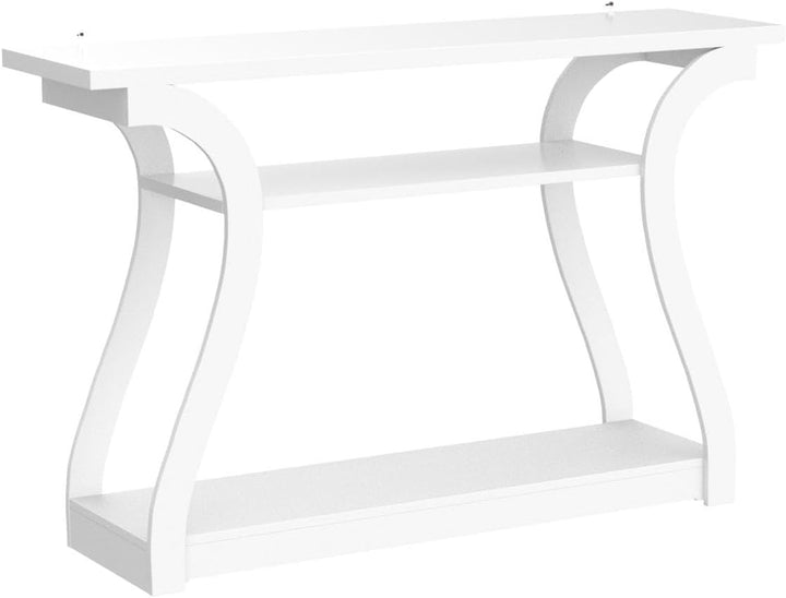 Wood Console Table, 3 Tier Accent Sofa, 47 in (White)