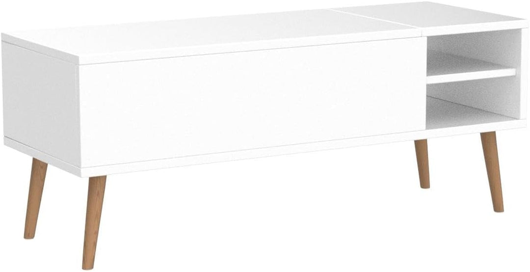 Versatile Lift-Top Coffee Table, Hidden Storage, Adjustable, White