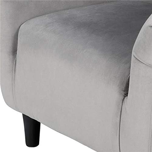 Velvet Accent Chairs Set of 2, Light Gray