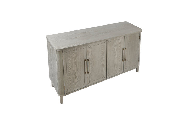 Curved Countertop 4-Door Storage Cabinet