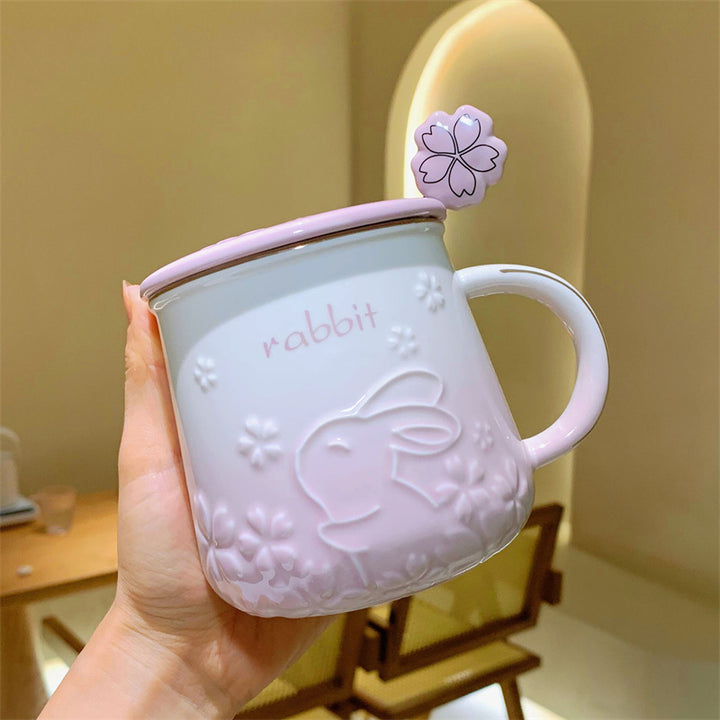 Year of the Rabbit Cherry Mug - Ceramic Coffee Cup