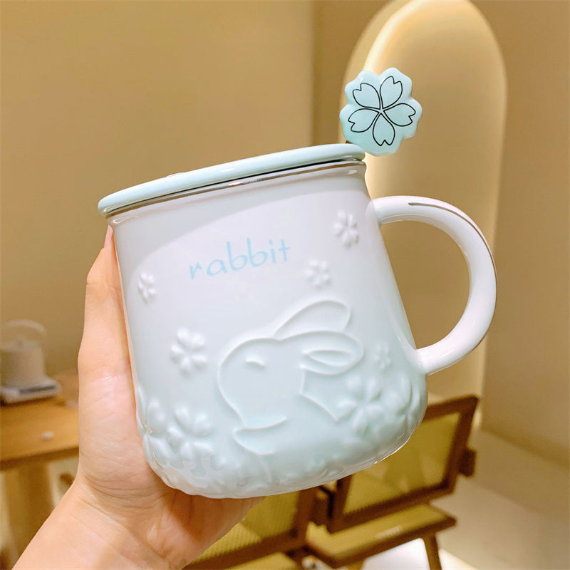 Year of the Rabbit Cherry Mug - Ceramic Coffee Cup