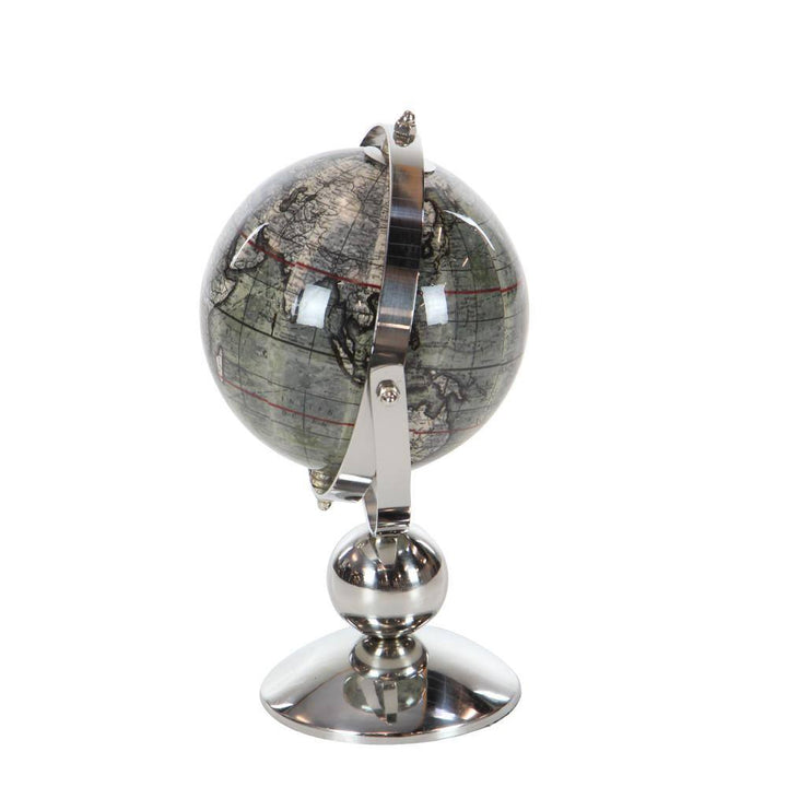 9" Silver Stainless Steel Decorative Globe