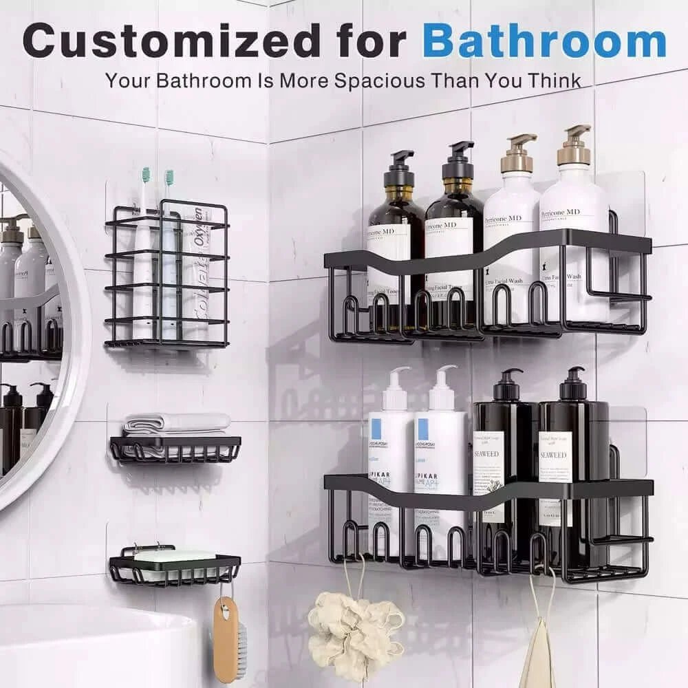 5 Pack Shower Shelves Adhesive Organizer