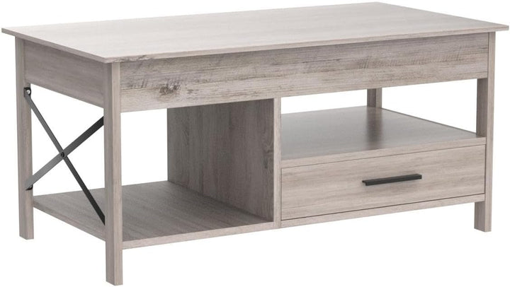 WLIVE Lift Top Coffee Table with Storage, Hidden Compartment, Grey