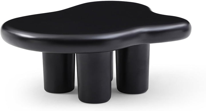 Modern Black Coffee Table, Fiberglass Cloud-Shape, 35.4''-black