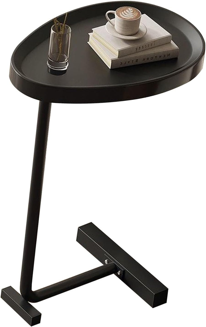 C Shaped Side Table, Compact Coffee Table, Living Room, Black