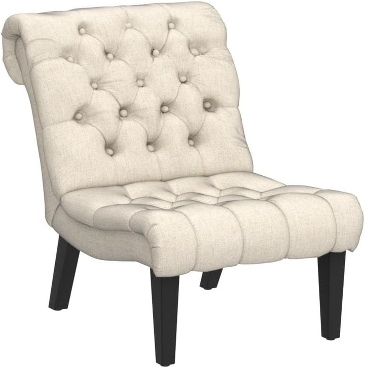 Accent Chairs Set of 2 Modern Armless Cream