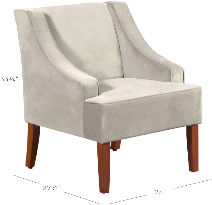 Swoop Arm Accent Chair, Velvet Grey