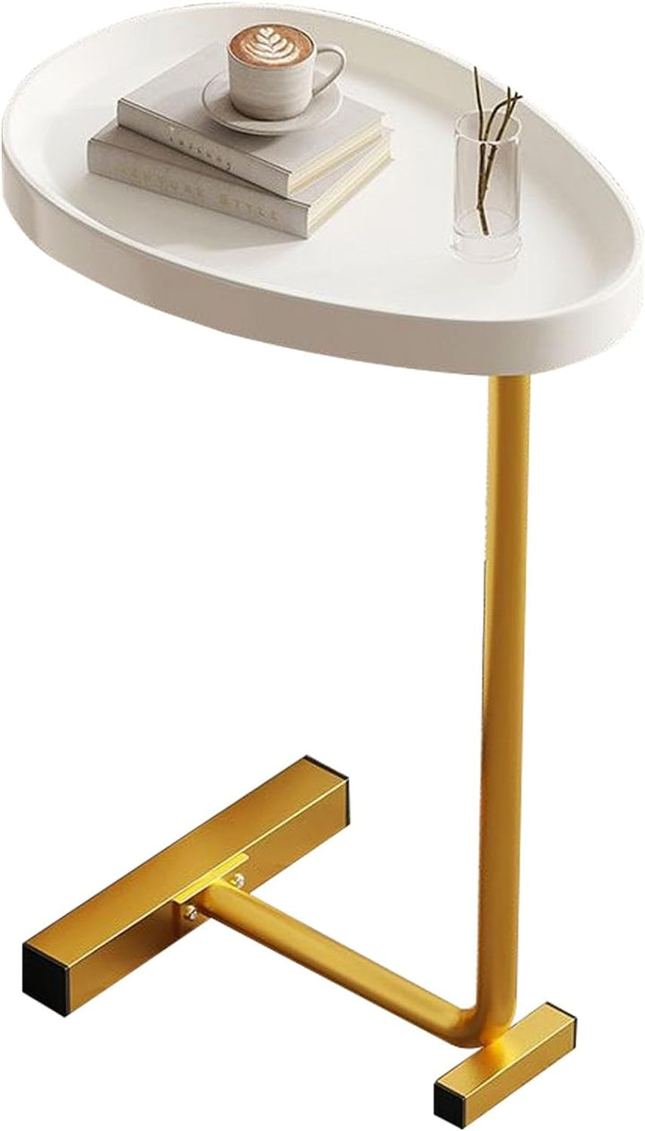 C Shaped Side Table, Compact Coffee Table, Living Room, Gold