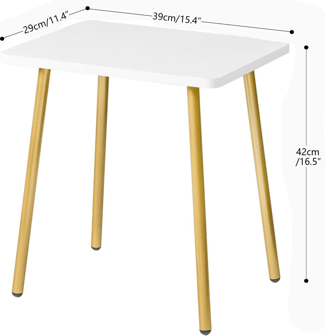 Side Table, White Accent End Table, Modern Nightstand