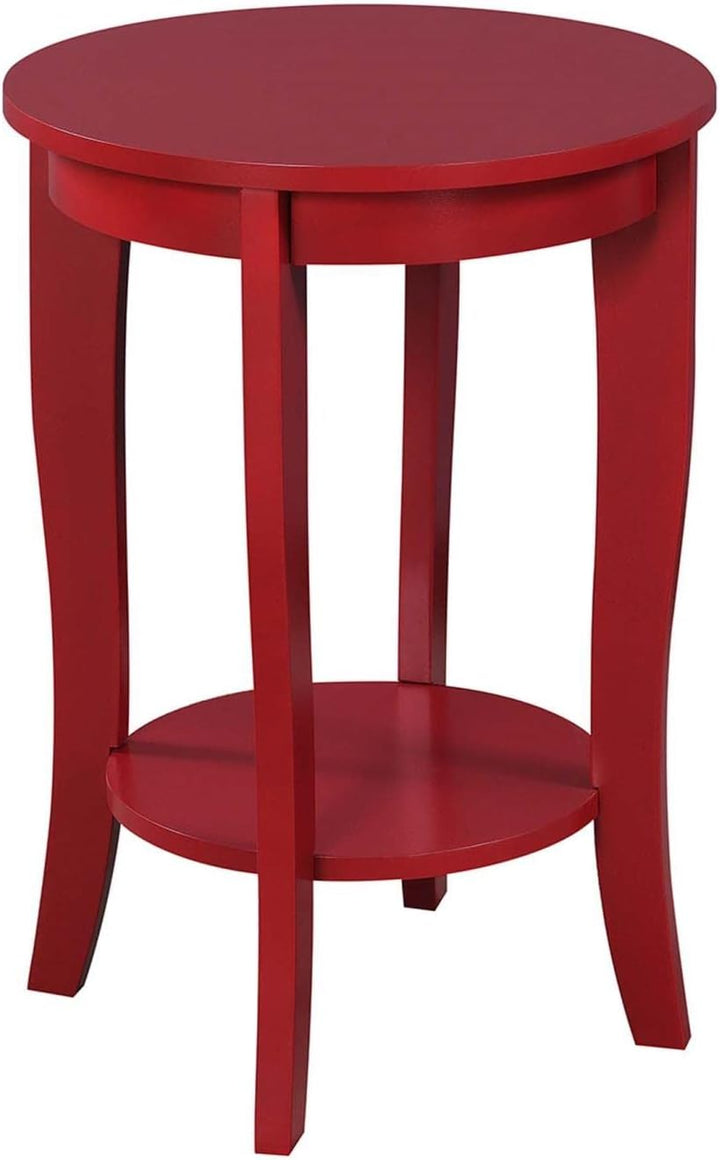 American Heritage Round End Table, Cranberry Red