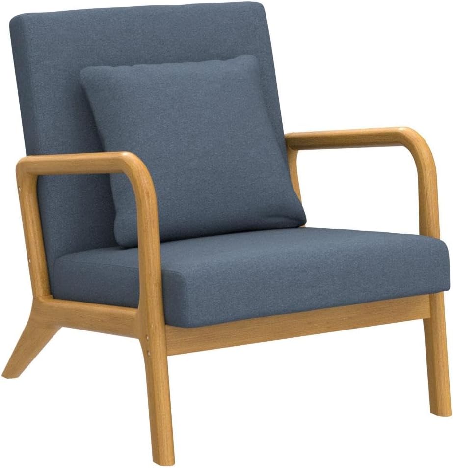 Mid-Century Modern Accent Chair,Linen Fabric