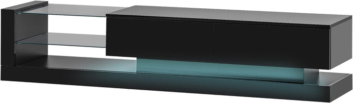 Harper & Bright Designs Modern Entertainment Center, RGB Lights, Black