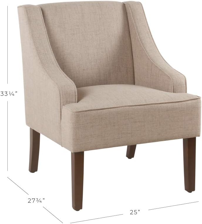 Velvet Swoop Arm Accent Chair, Tan