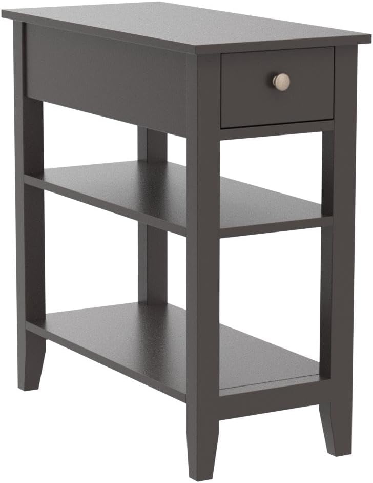 Side Table, Narrow End Table, 3-Tier Sofa End Table