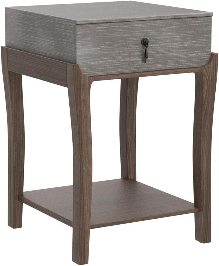 Rustic Nightstand, 2-Tier Farmhouse Bedside Table