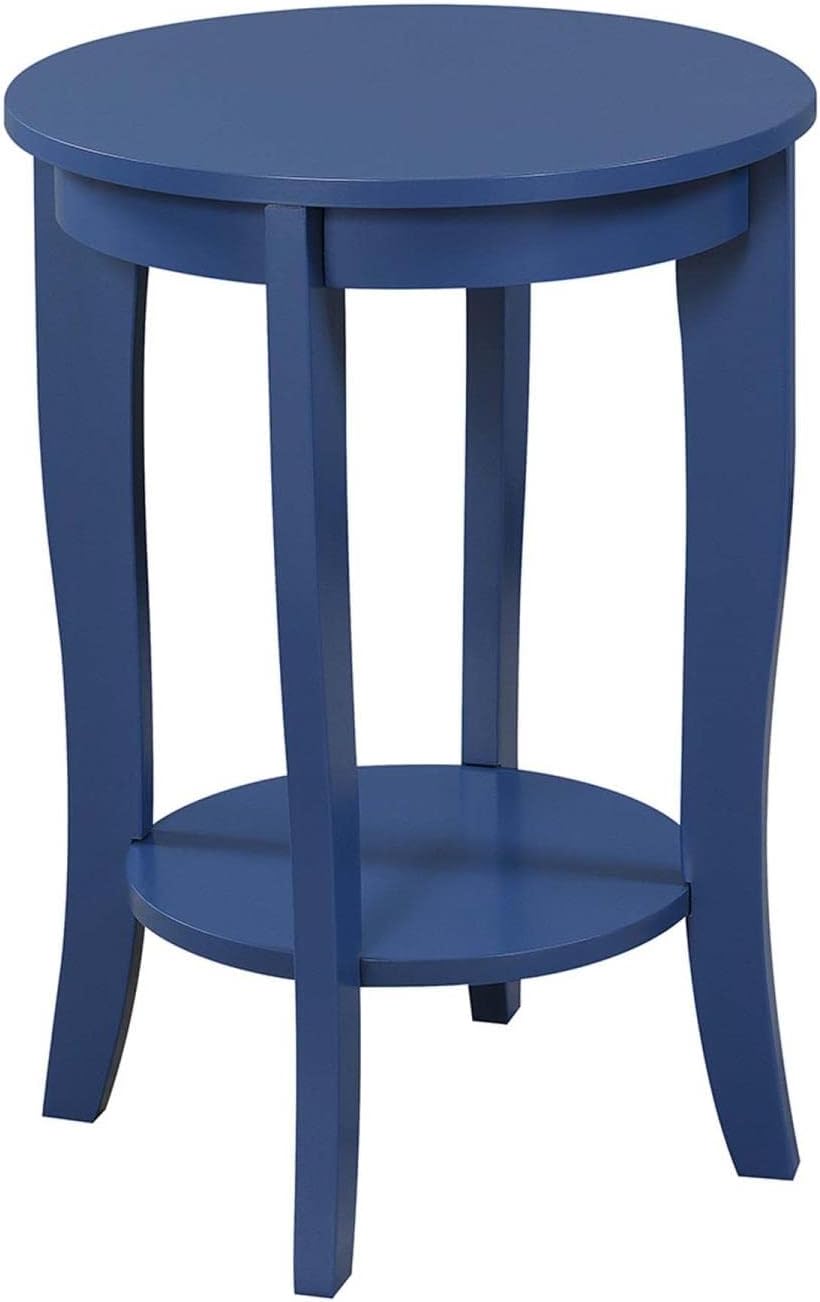 American Heritage Round End Table, Cobalt Blue