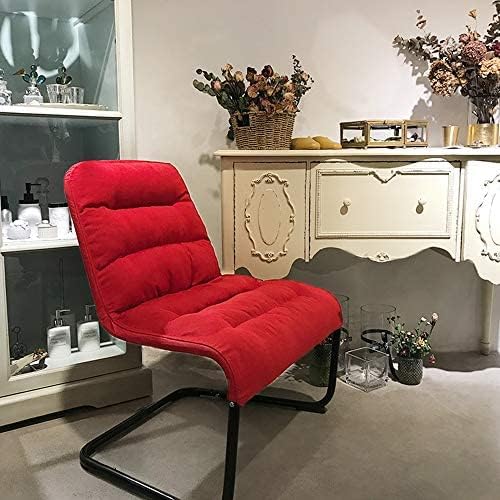 Durable Metal Modern Chair with Soft Cushion, Red